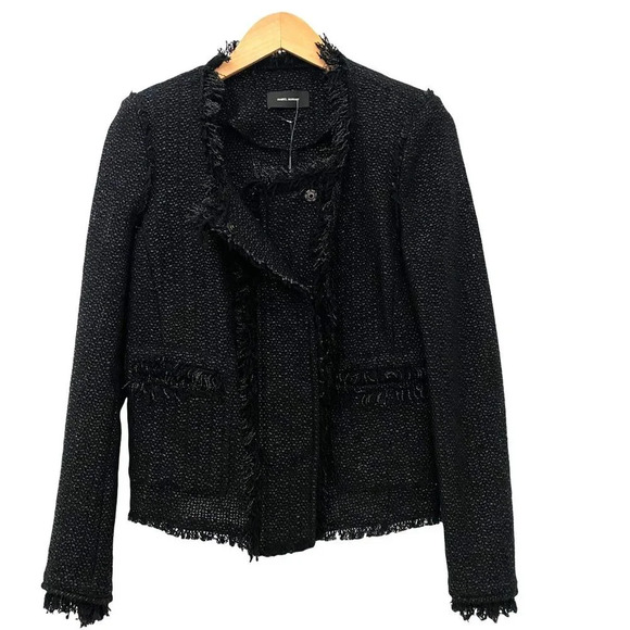 Isabel Marant Black Tweed Blazer Jacket Size M NWT - Picture 1 of 13